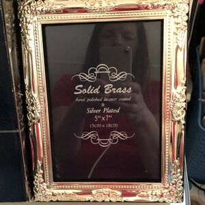 Ornate Silver-Plated Picture Frame - Classic Solid Brass Look